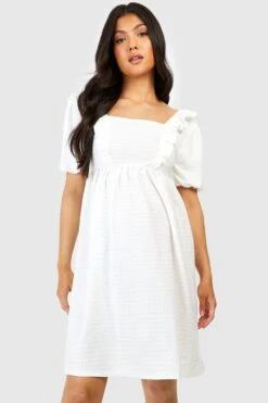 Maternité - Robe De Grossesse Texturée à Volants