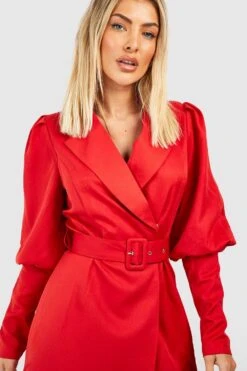 Robe Blazer à Manches Bouffantes -BOOHO Kleidung Magasin gzz54074 red xl 3
