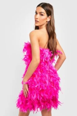 Robe Bandeau à Plumes -BOOHO Kleidung Magasin gzz54079 pink xl 1