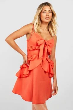 Robe Nouée à Volants étagés -BOOHO Kleidung Magasin gzz54121 orange xl 3