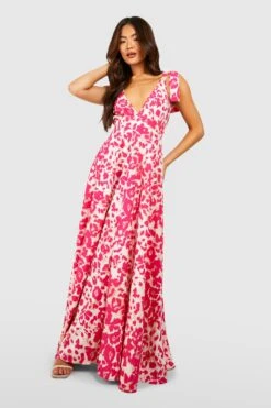 Robe Longue Décolletée à Imprimé Animal -BOOHO Kleidung Magasin gzz54137 pink xl 2