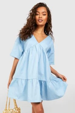 Robe Décolletée à Volants -BOOHO Kleidung Magasin gzz54161 light20blue xl 2