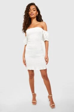 Robe Courte Froncée -BOOHO Kleidung Magasin gzz54163 white xl 3