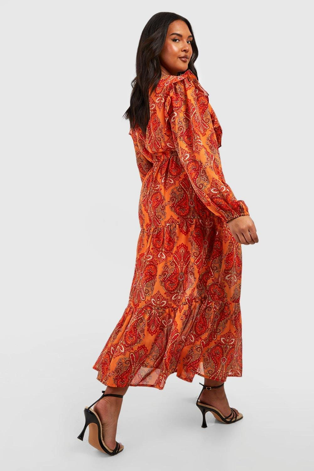 Grande Taille - Robe Mi-longue à Imprimé Cachemire 4 Grande Taille - Robe Mi-longue à Imprimé Cachemire – Image 2