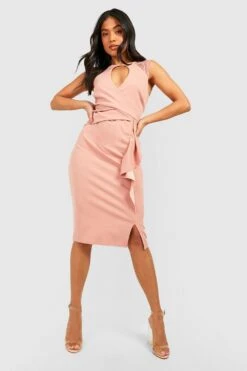 Petite - Robe Mi-longue à Empiècement En Dentelle -BOOHO Kleidung Magasin gzz54202 rose xl 2