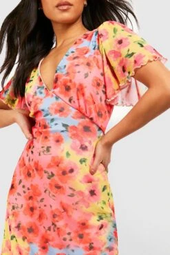 Petite - Robe Longue Fleurie En Mesh -BOOHO Kleidung Magasin gzz54207 blue xl 3