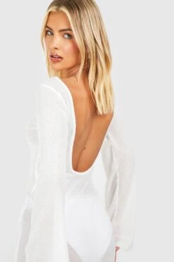 Robe De Plage Longue Texturée -BOOHO Kleidung Magasin gzz54275 ivory xl 3