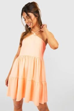 Robe Volantée Texturée à Volants étagés