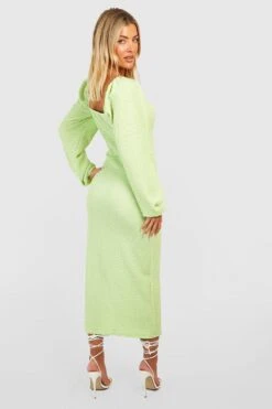 Robe Longue Texturée Froncée -BOOHO Kleidung Magasin gzz54414 lime xl 1