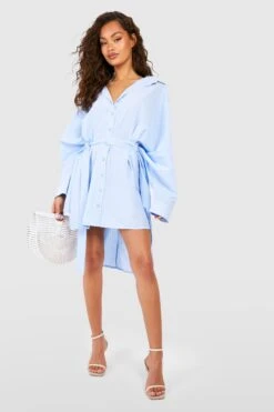 Robe Chemise Oversize à Rayures -BOOHO Kleidung Magasin gzz54436 blue xl 2