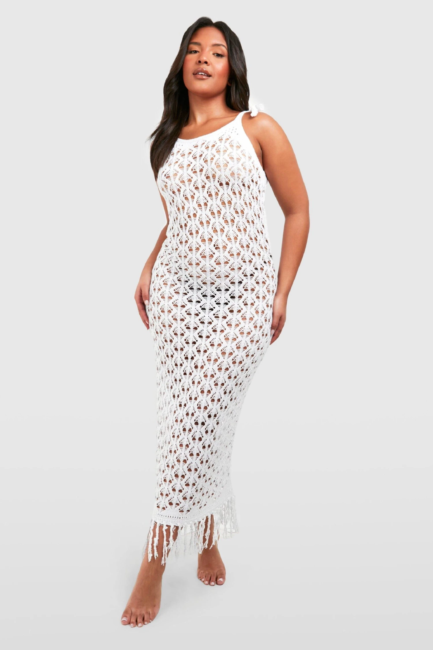 Grande Taille - Robe En Crochet à Franges 3 Grande Taille - Robe En Crochet à Franges