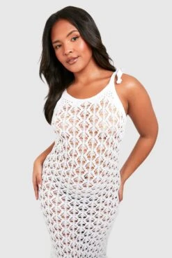 Grande Taille - Robe En Crochet à Franges 9 Grande Taille - Robe En Crochet à Franges -BOOHO Kleidung Magasin gzz54515 white xl 3
