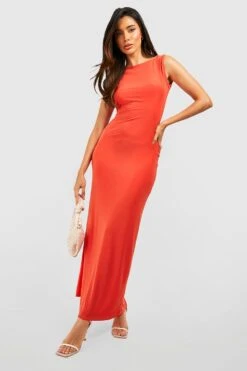 Robe Longue Douce Sans Manches -BOOHO Kleidung Magasin gzz54525 orange xl 2