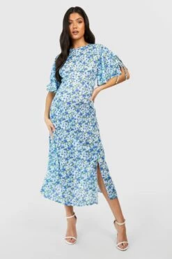 Maternité - Robe De Grossesse Fleurie -BOOHO Kleidung Magasin gzz54530 blue xl 2