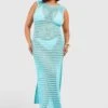 BOOHOO Grande Taille - Robe Longue En Crochet Dos Nu 1 BOOHOO Grande Taille - Robe Longue En Crochet Dos Nu -BOOHO Kleidung Magasin gzz54569 aqua xl