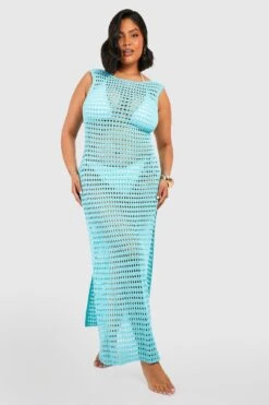 BOOHOO Grande Taille - Robe Longue En Crochet Dos Nu