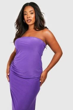 Robe Bandeau Froncée -BOOHO Kleidung Magasin gzz54591 vibrant20purple xl 3