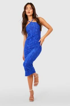 Robe Dos Nu En Jacquard -BOOHO Kleidung Magasin gzz54718 cobalt xl 2
