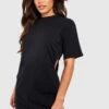 Tall - Robe T-shirt Froncée -BOOHO Kleidung Magasin gzz54735 black xl