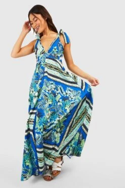 Robe Longue à Imprimé Palmier 8 Robe Longue à Imprimé Palmier -BOOHO Kleidung Magasin gzz54763 blue xl 2