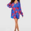 Robe Chemise Fleurie -BOOHO Kleidung Magasin gzz54764 cobalt xl