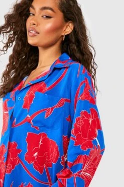 Robe Chemise Fleurie -BOOHO Kleidung Magasin gzz54764 cobalt xl 3