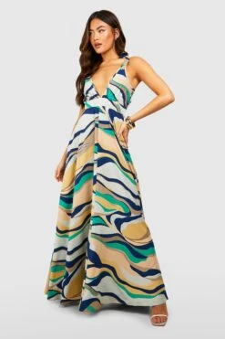 Robe Longue à Imprimé Abstrait 8 Robe Longue à Imprimé Abstrait -BOOHO Kleidung Magasin gzz54766 multi xl 2