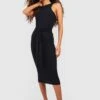 Robe Mi-longue Côtelée à Dos Nageur -BOOHO Kleidung Magasin gzz54810 black xl