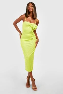 Robe Mi-longue En Mesh à Roses