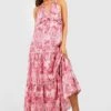Robe Longue Froncée à Imprimé Cachemire -BOOHO Kleidung Magasin gzz54930 pink xl