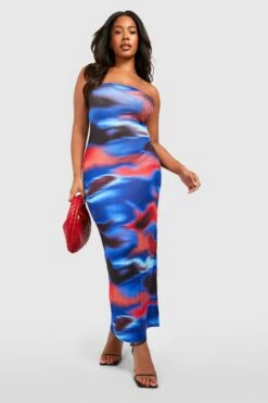 Grande Taille - Robe Longue à Imprimé Marbre