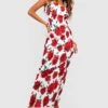 Robe Longue Fleurie Plissée -BOOHO Kleidung Magasin gzz55180 red xl
