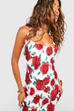 Robe Longue Fleurie Plissée -BOOHO Kleidung Magasin gzz55180 red xl 3