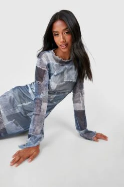 Petite - Robe Mi-longue En Mesh 8 Petite - Robe Mi-longue En Mesh -BOOHO Kleidung Magasin gzz55330 denim blue xl 2