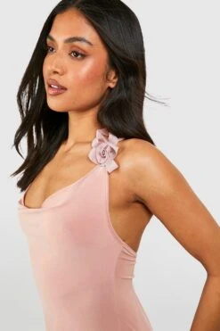 Petite - Robe Mi-longue à Coutures Apparentes -BOOHO Kleidung Magasin gzz55478 blush xl 3