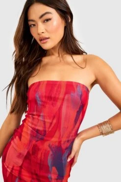 Robe Mi-longue En Mesh Imprimé -BOOHO Kleidung Magasin gzz55493 pink xl 3