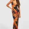 Robe Longue En Mesh Imprimé Tropical -BOOHO Kleidung Magasin gzz55510 orange xl