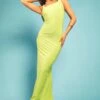 Robe Longue Basique à Col Carré -BOOHO Kleidung Magasin gzz55786 lime xl