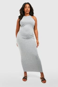 Grande Taille - Robe Longue Dos Nu -BOOHO Kleidung Magasin gzz55812 grey20marl xl 2