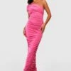 Petite - Robe Longue Froncée Asymétrique -BOOHO Kleidung Magasin gzz55838 hot20pink xl