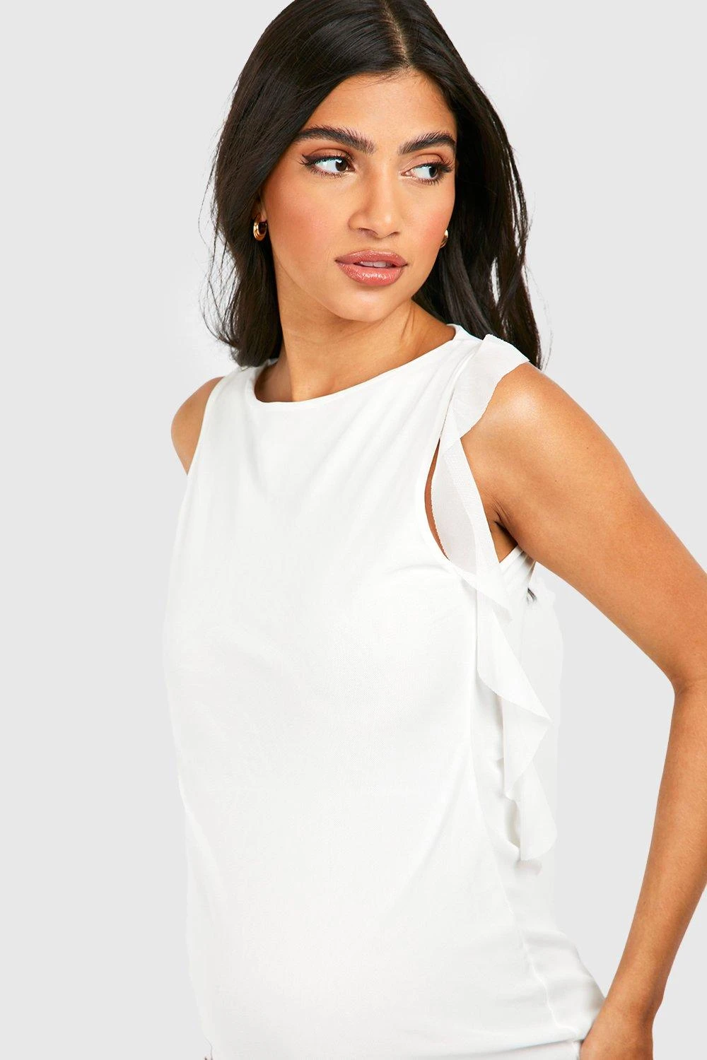 Maternité - Robe Courte En Mesh à Volants 6 Maternité - Robe Courte En Mesh à Volants – Image 4