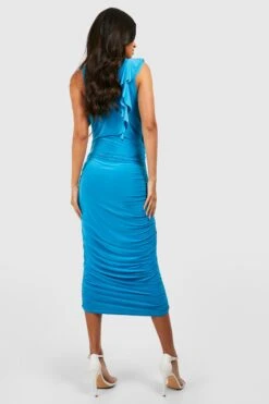 Maternité - Robe De Grossesse Froncée Dos Nu 7 Maternité - Robe De Grossesse Froncée Dos Nu -BOOHO Kleidung Magasin gzz55851 turquoise xl 1