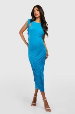 Maternité - Robe De Grossesse Froncée Dos Nu 8 Maternité - Robe De Grossesse Froncée Dos Nu -BOOHO Kleidung Magasin gzz55851 turquoise xl 2