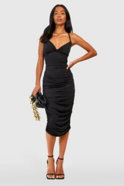 Petite - Robe Mi-longue à Bretelles -BOOHO Kleidung Magasin gzz55854 black xl 2