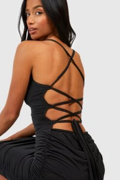 Petite - Robe Mi-longue à Bretelles -BOOHO Kleidung Magasin gzz55854 black xl 3