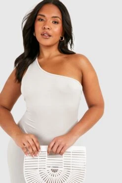 BOOHOO Grande Taille - Robe Longue Asymétrique En Jersey -BOOHO Kleidung Magasin gzz55905 stone xl 3