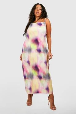 Grande Taille - Robe Longue Imprimée Plissée -BOOHO Kleidung Magasin gzz55907 purple xl 2