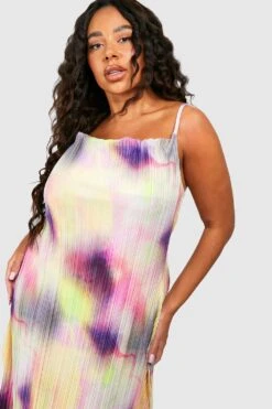 Grande Taille - Robe Longue Imprimée Plissée -BOOHO Kleidung Magasin gzz55907 purple xl 3