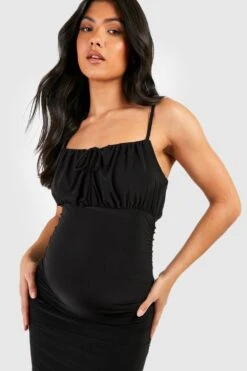 Maternité - Robe De Grossesse Froncée Nouée -BOOHO Kleidung Magasin gzz55930 black xl 3