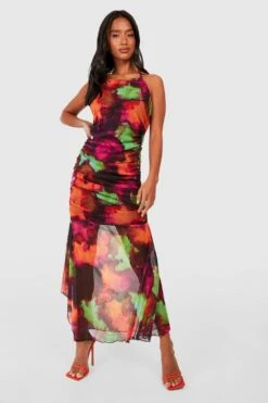 Petite - Robe Mi-longue En Mesh Imprimé Abstrait -BOOHO Kleidung Magasin gzz55934 multi xl 2